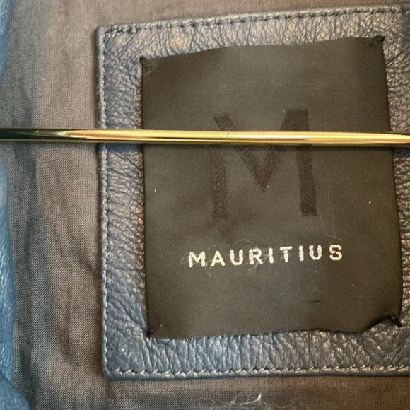 SOLD Mauritius Lamb Leather Moto Jacket Denim Blue - Picture 7 of 16